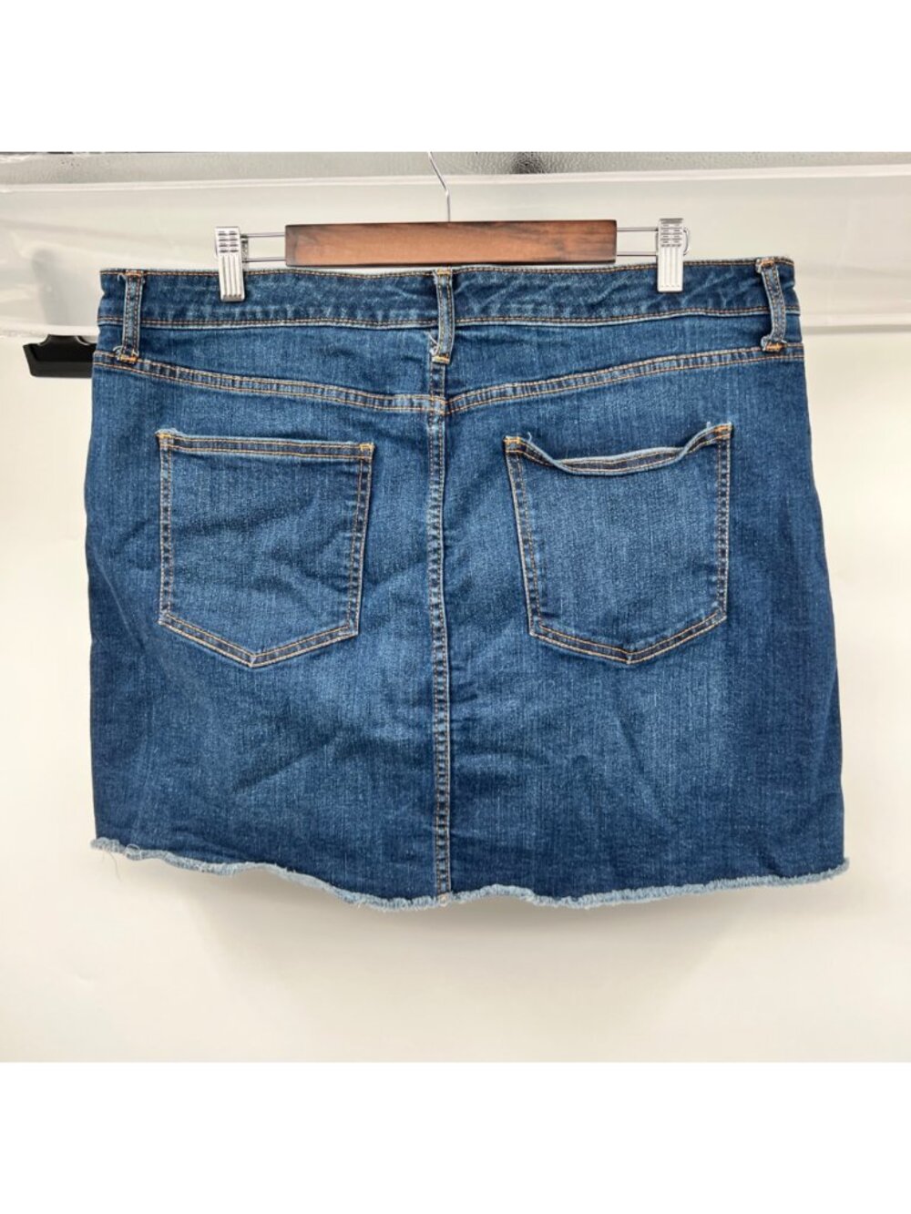 Universal Thread Jean Mini Skirt Frayed Hem Blue Size 18W - Picture 4 of 6